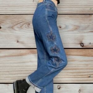 Vintage Legends By Lawman Women's Blue Western Embellished Star Jeans